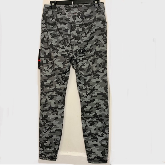 Spyder Active Grey Camo Fleece Lined Leggings NWT Sz Large - Picture 2 of 10